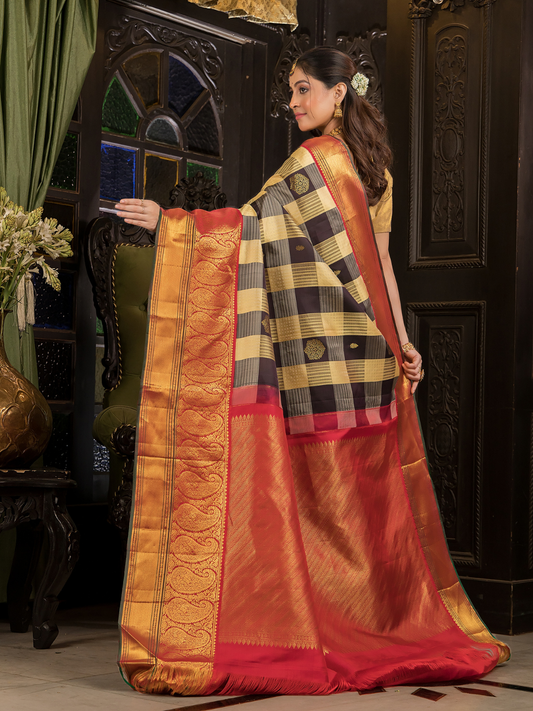 Chaturanga - Classic Madras checked silk in heritage tones