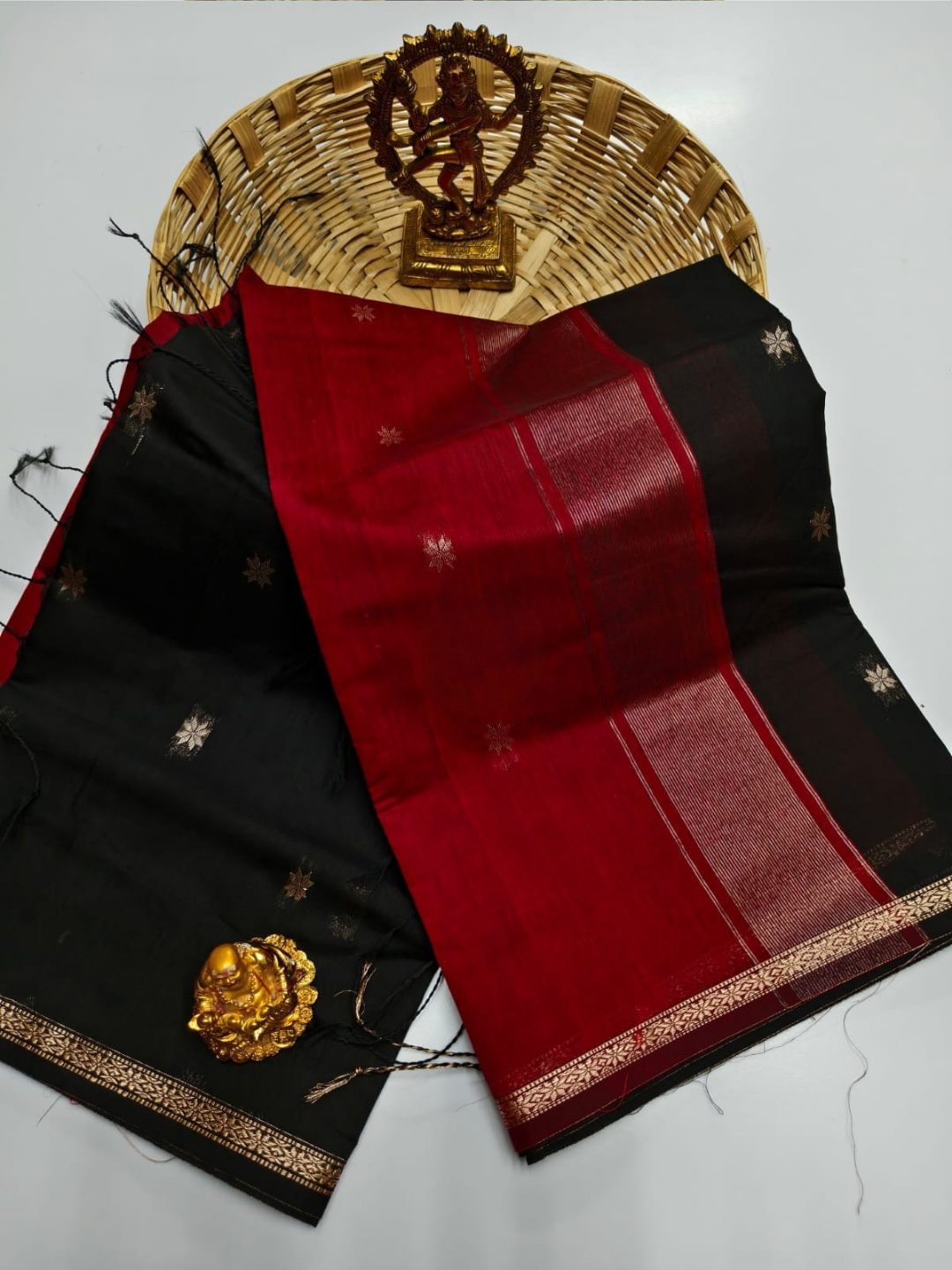 Maheshwari Silk Cotton Saree – Festive Elegance | Black