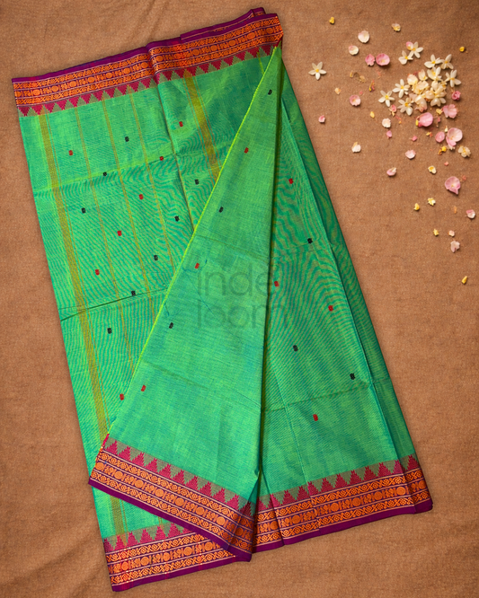 Chettinad Cotton Saree | Sage Green