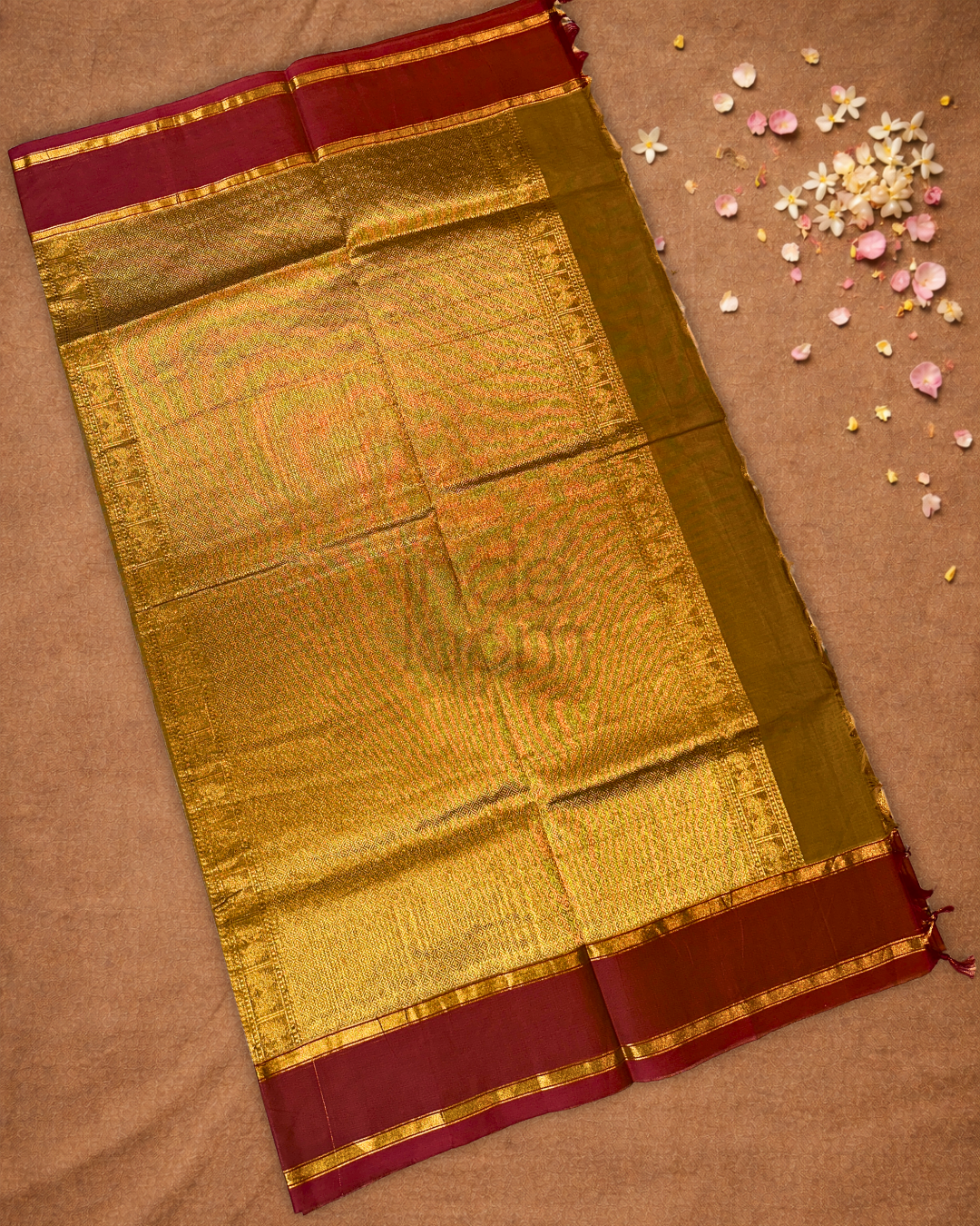 Chettinad Cotton Saree | Caramel Brown