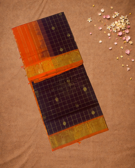 Handloom Korvai Silk Cotton Saree | Berry Pink