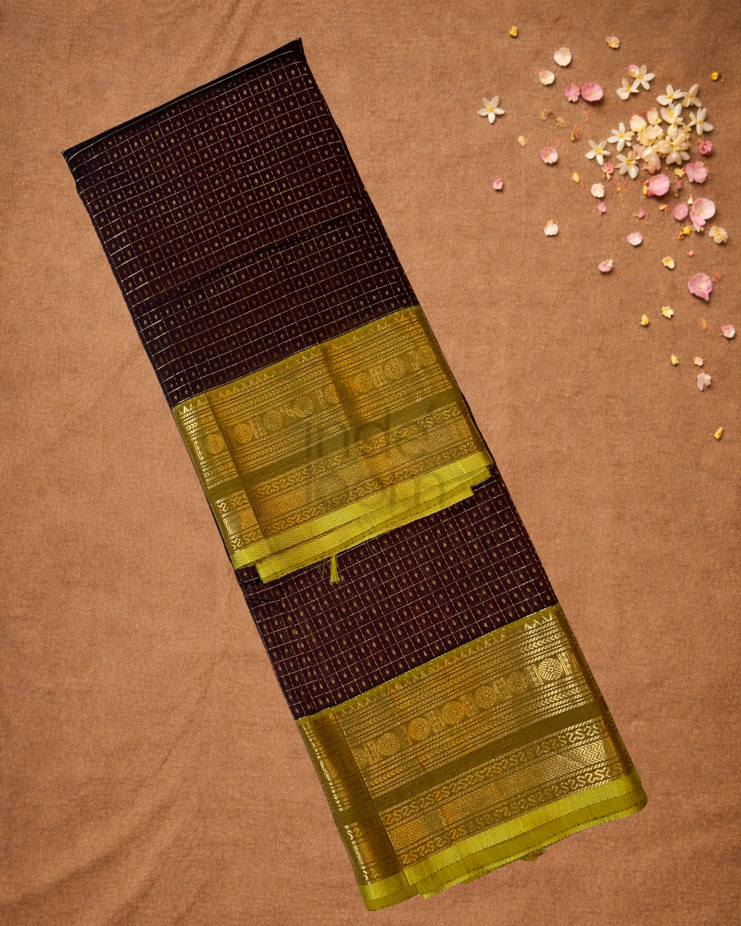 Handloom Handloom Silk Cotton Saree | Walnut Brown