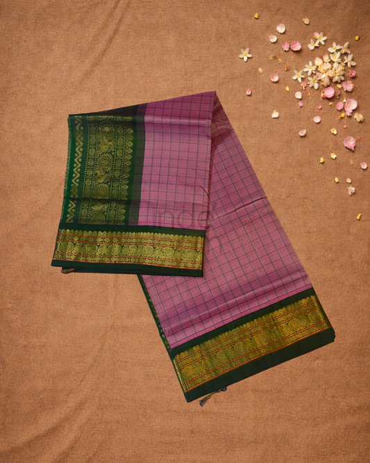 Pure Handloom Korvai Saree | Coral Pink