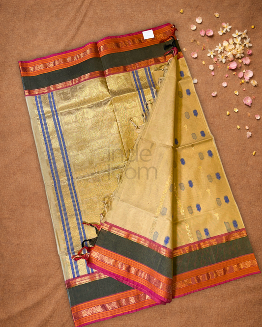 Chettinad Cotton Saree | Champagne Beige