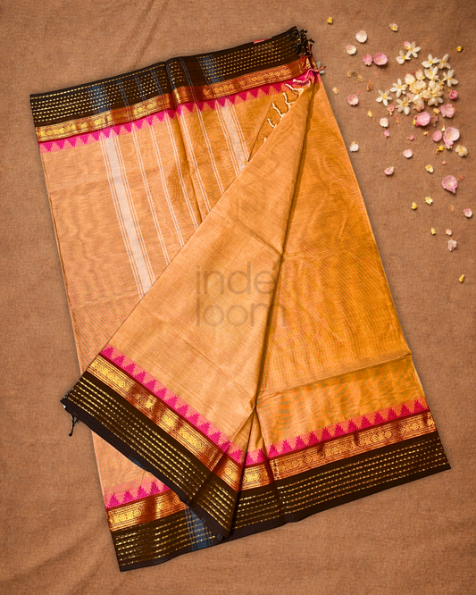 Chettinad Cotton Saree | Copper Orange