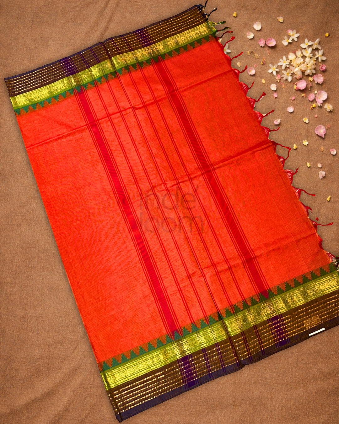 Chettinad Cotton Saree | Burnt Orange