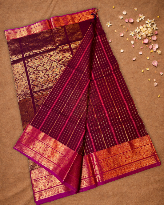 Chettinad Cotton Saree | Maroon Red