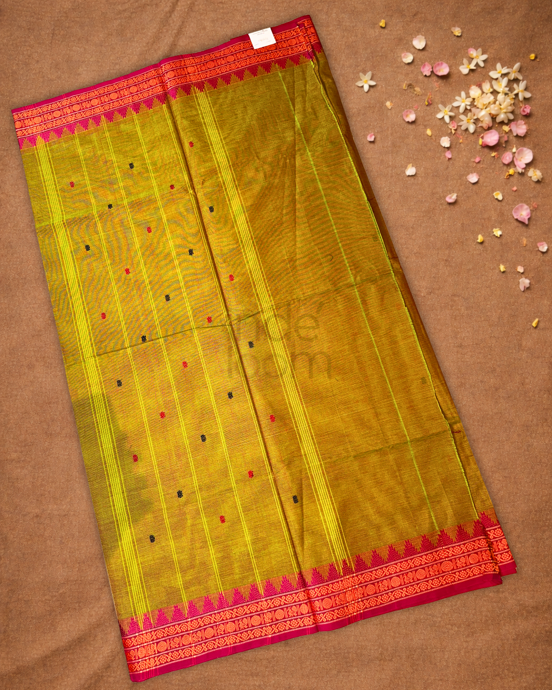 Chettinad Cotton Saree | Olive Green