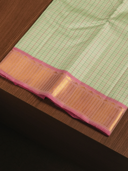 Silk Mark Certified Handloom Kanjivaram Silk Saree | Khaki Green