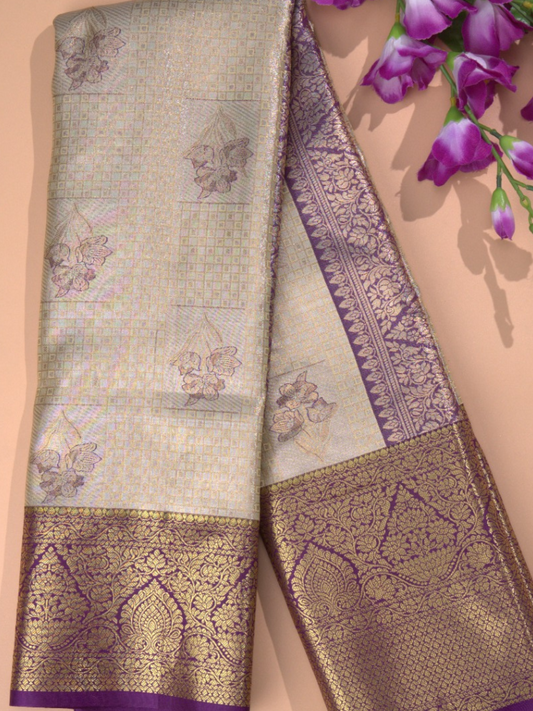 Tamramala  -  Rust brown silk with antique gold detailing