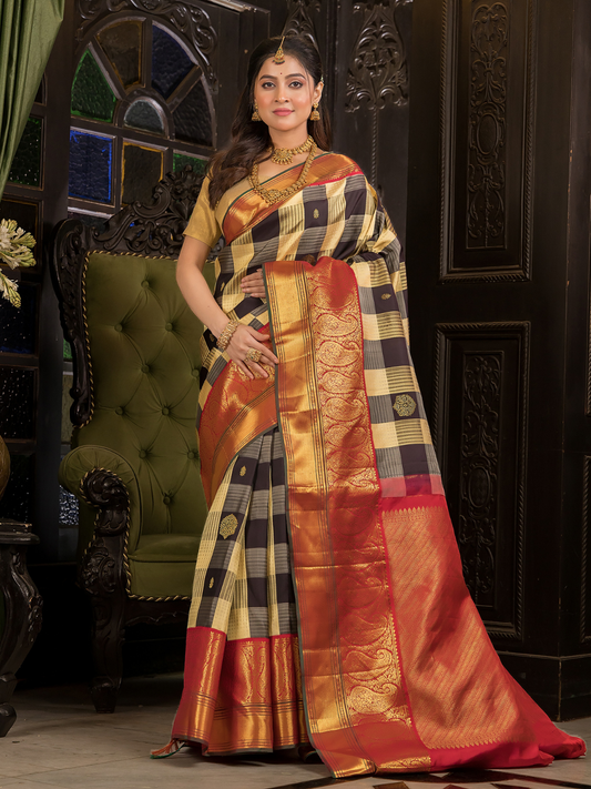 Chaturanga - Classic Madras checked silk in heritage tones