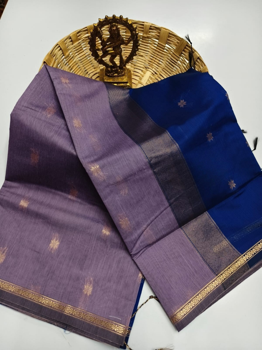 Maheshwari Silk Cotton Saree – Festive Elegance | Lavender