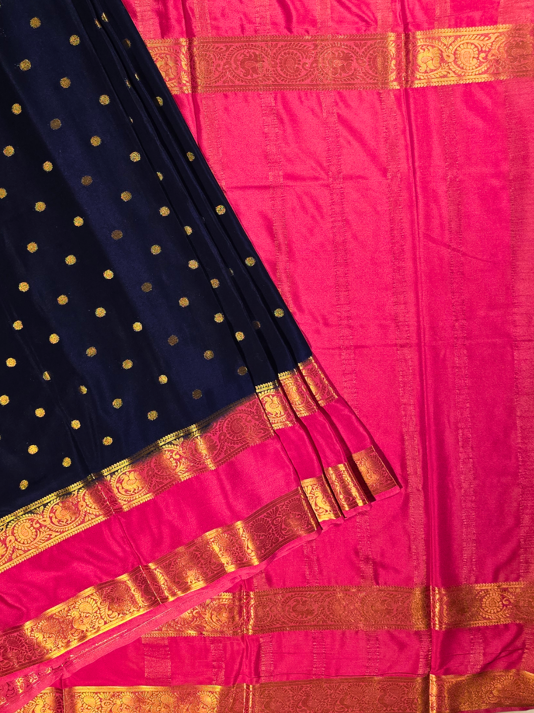 Classic Mysore Silk Saree | Dark Blue