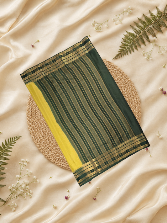 Mysore Silk Saree With Olive Green