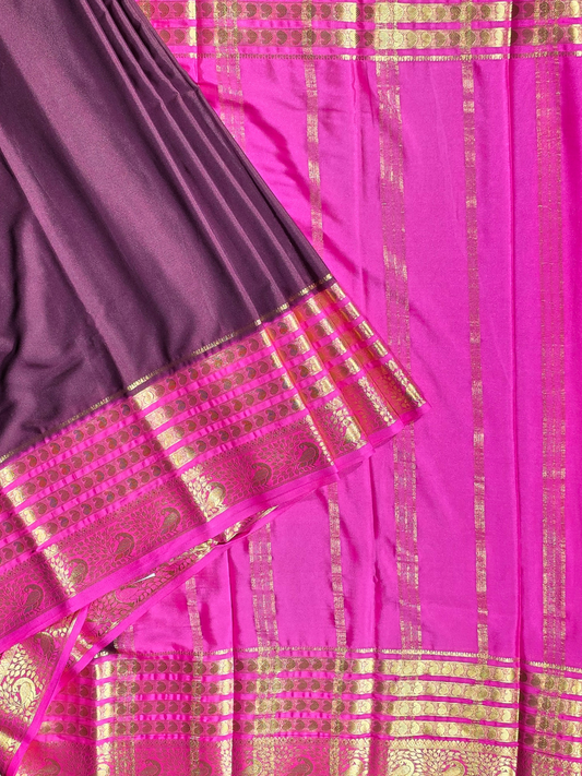 Classic Mysore Semi Silk Saree | Plum Purple