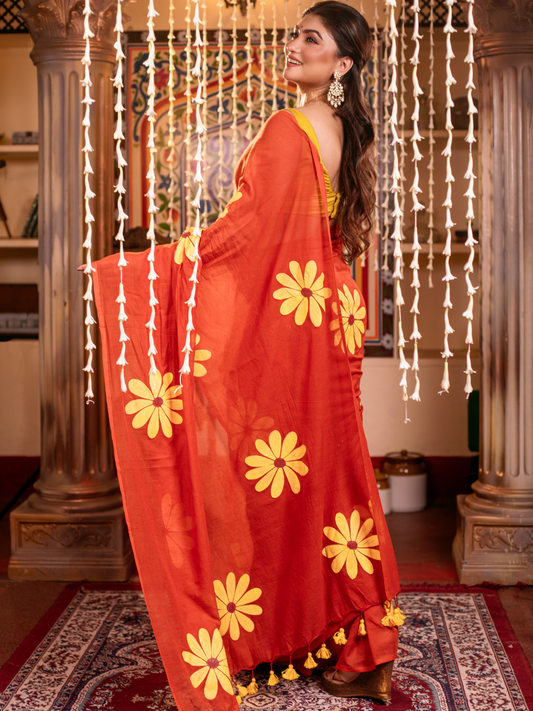 Spanish Orange Handloom cotton-059