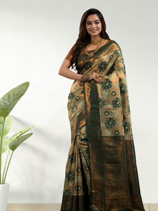 Jade Green Cotton Silk Saree - 018