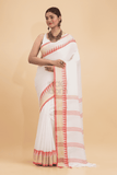 Dewali Silk Saree with Red and Golden Border-008 - indeloom