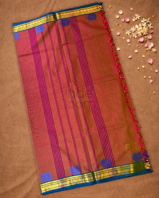 Chettinad Cotton Saree | Wine Red
