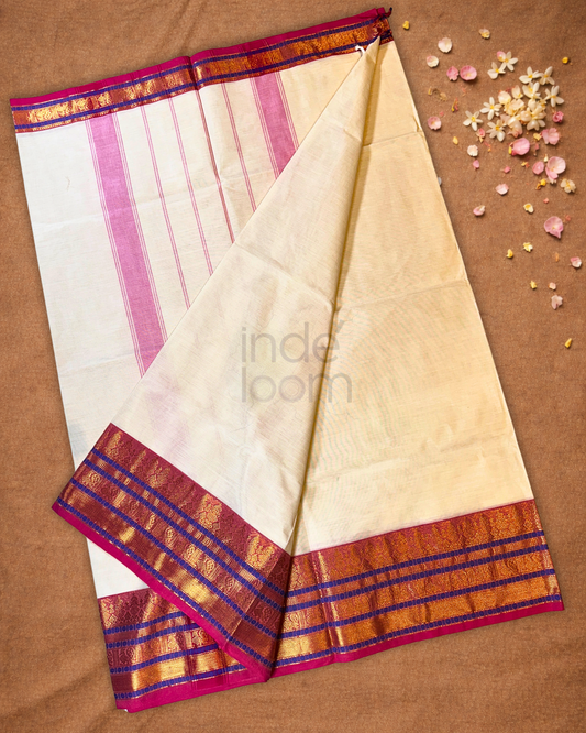 Chettinad Cotton Saree | Warm Ivory