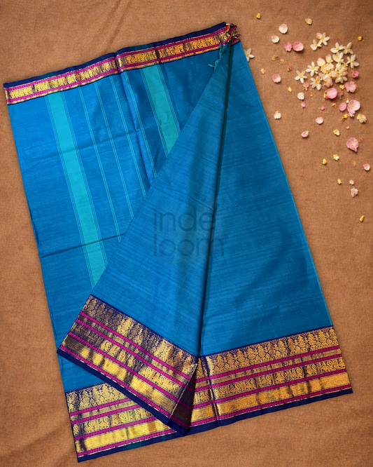 Chettinad Cotton Saree | Cyan Teal