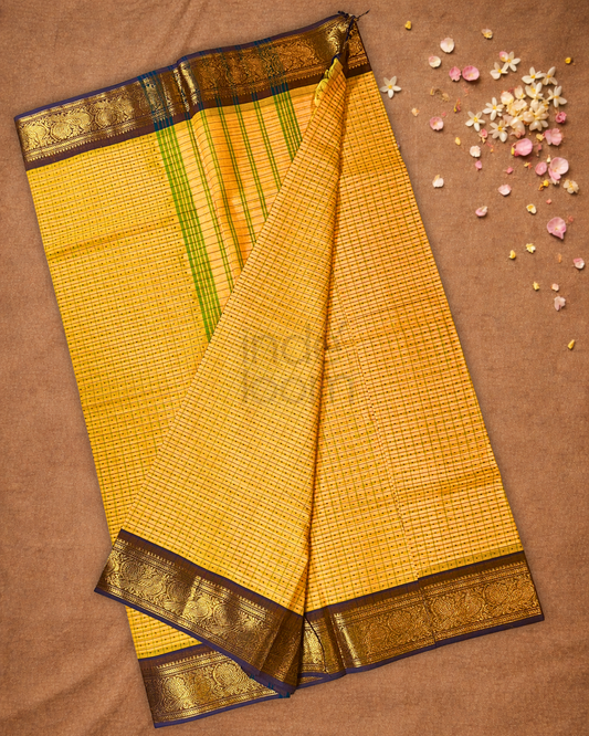 Chettinad Cotton Saree | Mustard Yellow