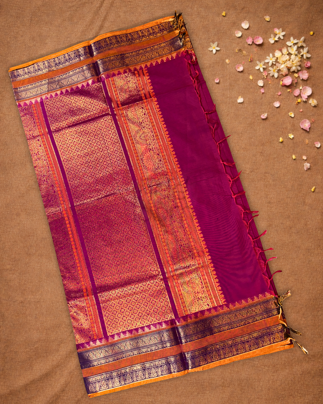 Chettinad Cotton Saree | Grape Purple