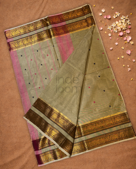 Chettinad Cotton Saree | Warm Beige