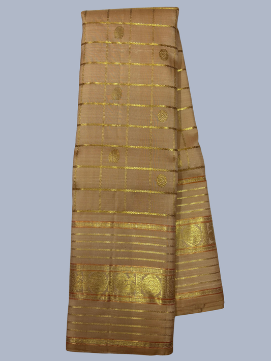 Pure Handwoven Gadwal Silk Saree With Dijon Yellow - 026
