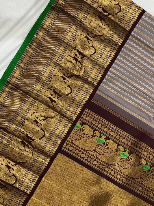 Pure Handwoven Gadwal Silk Saree - 198