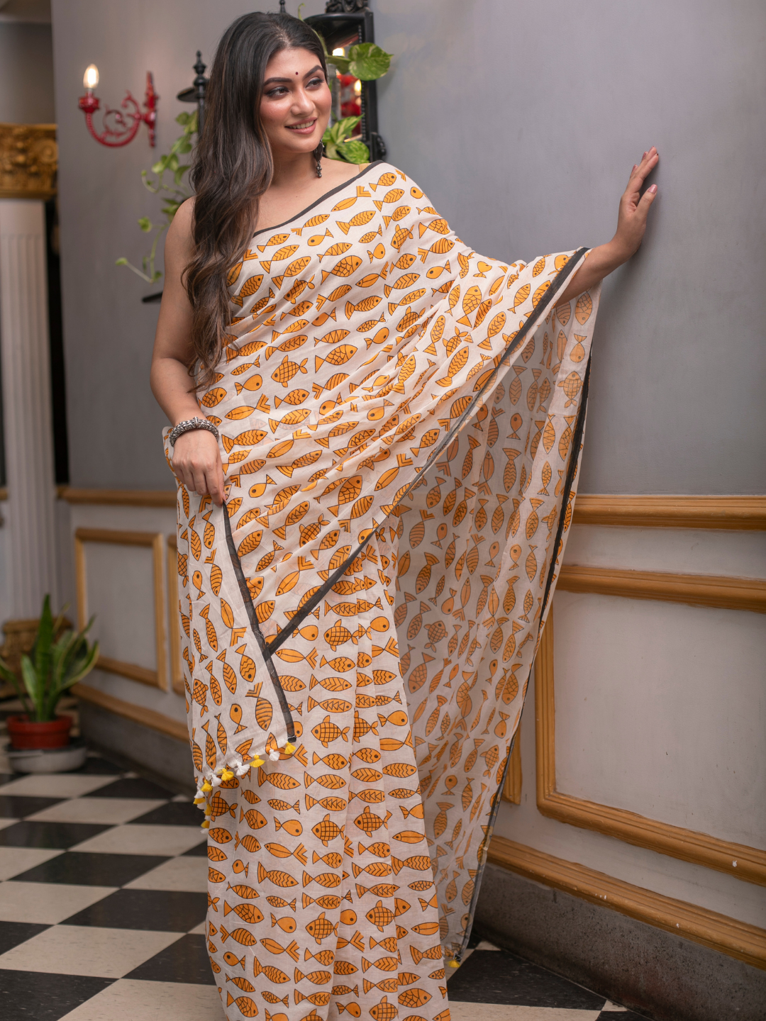 Yellow Handloom cotton-064
