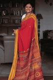 Pure Ilkal Silk Saree in Red with Designed Pallu - 011