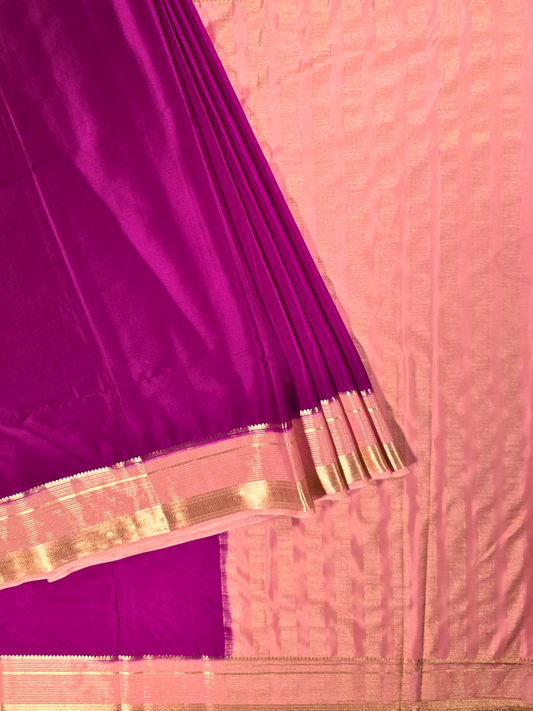 Classic Mysore Silk Saree | Wine Purple