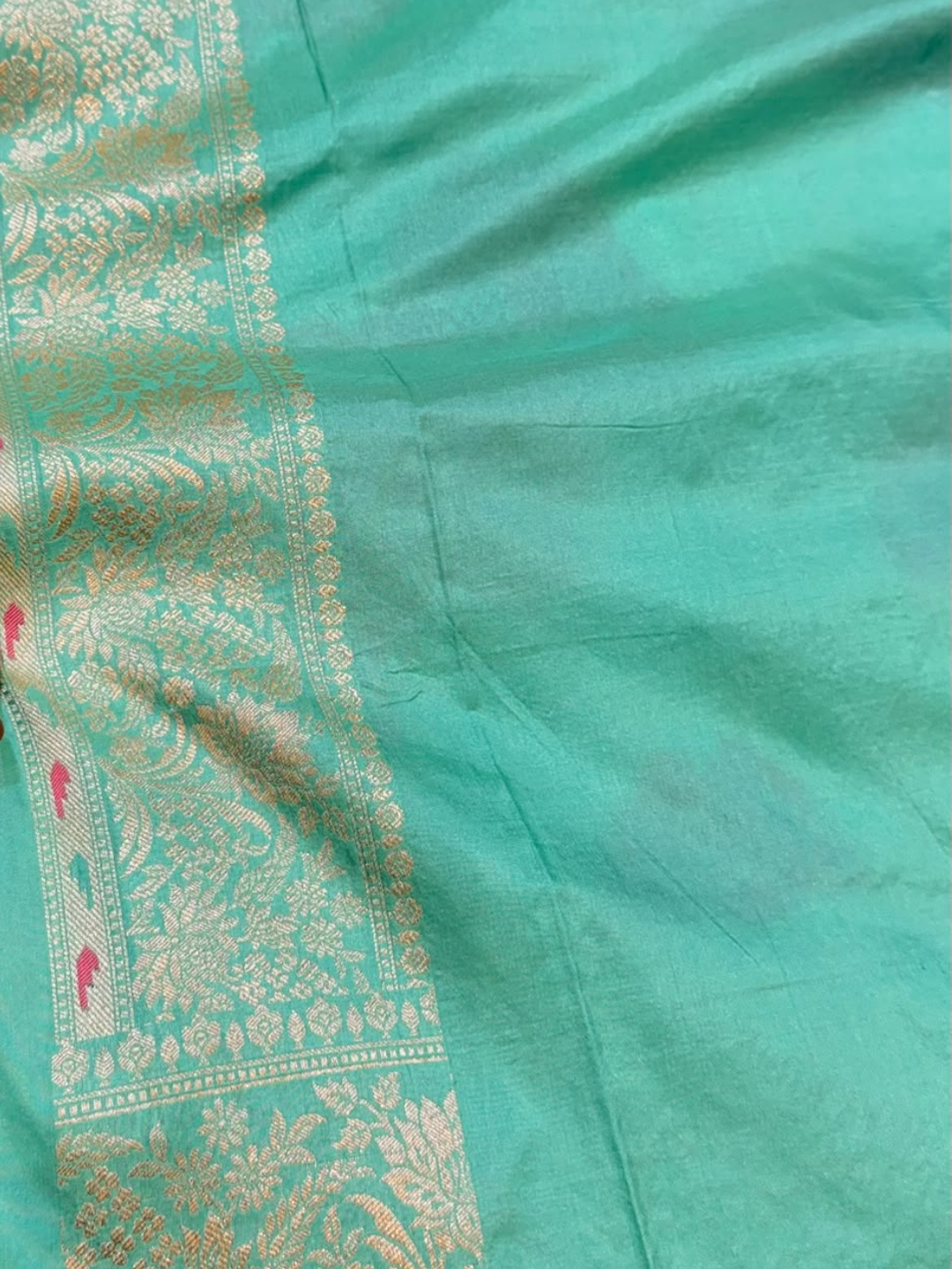 Pure Banarasi Exclusive Ektara Kora JAMDANI Tilfi saree | Aqua Turquoise