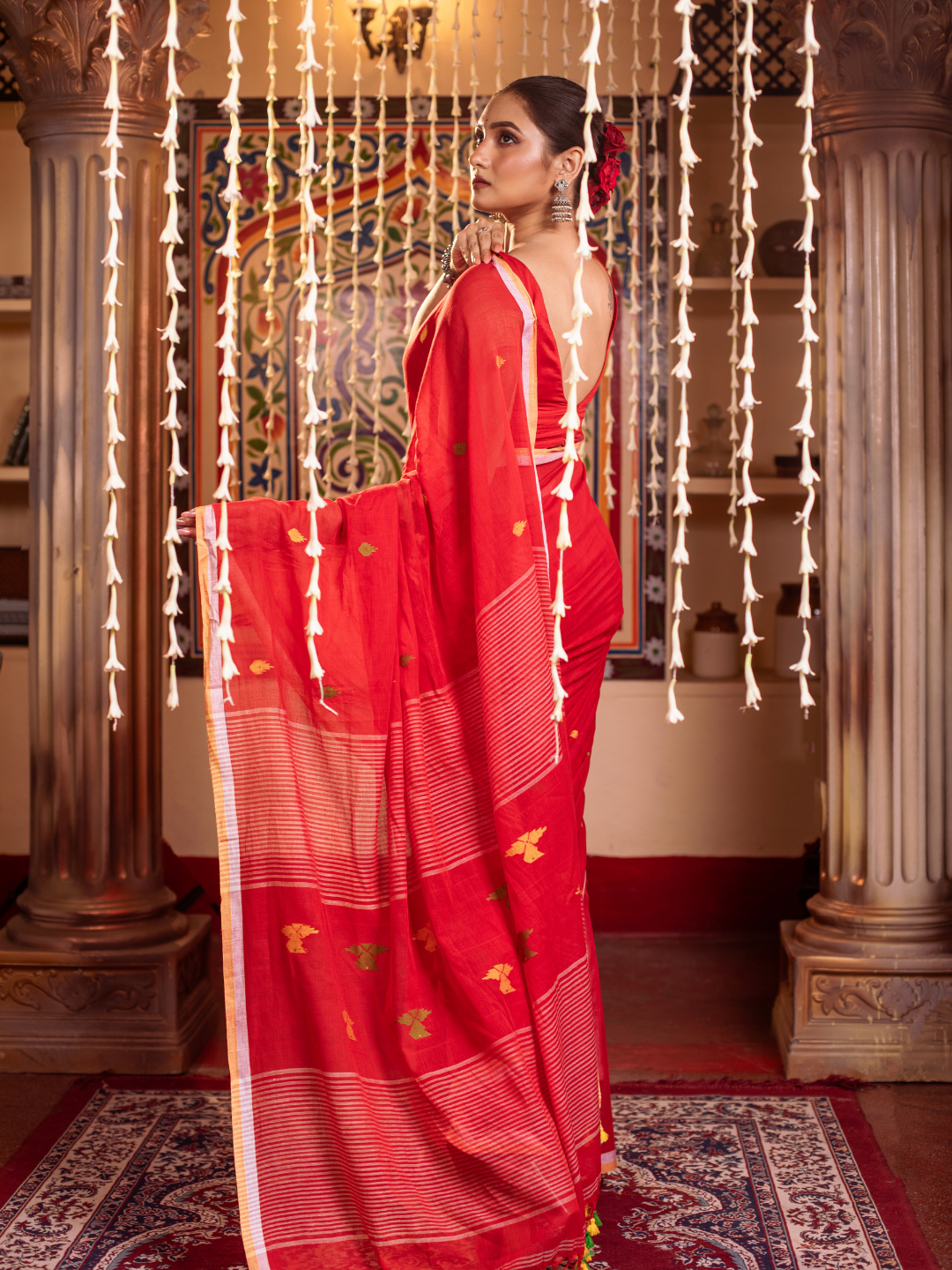 Chilli Red Handloom cotton-052