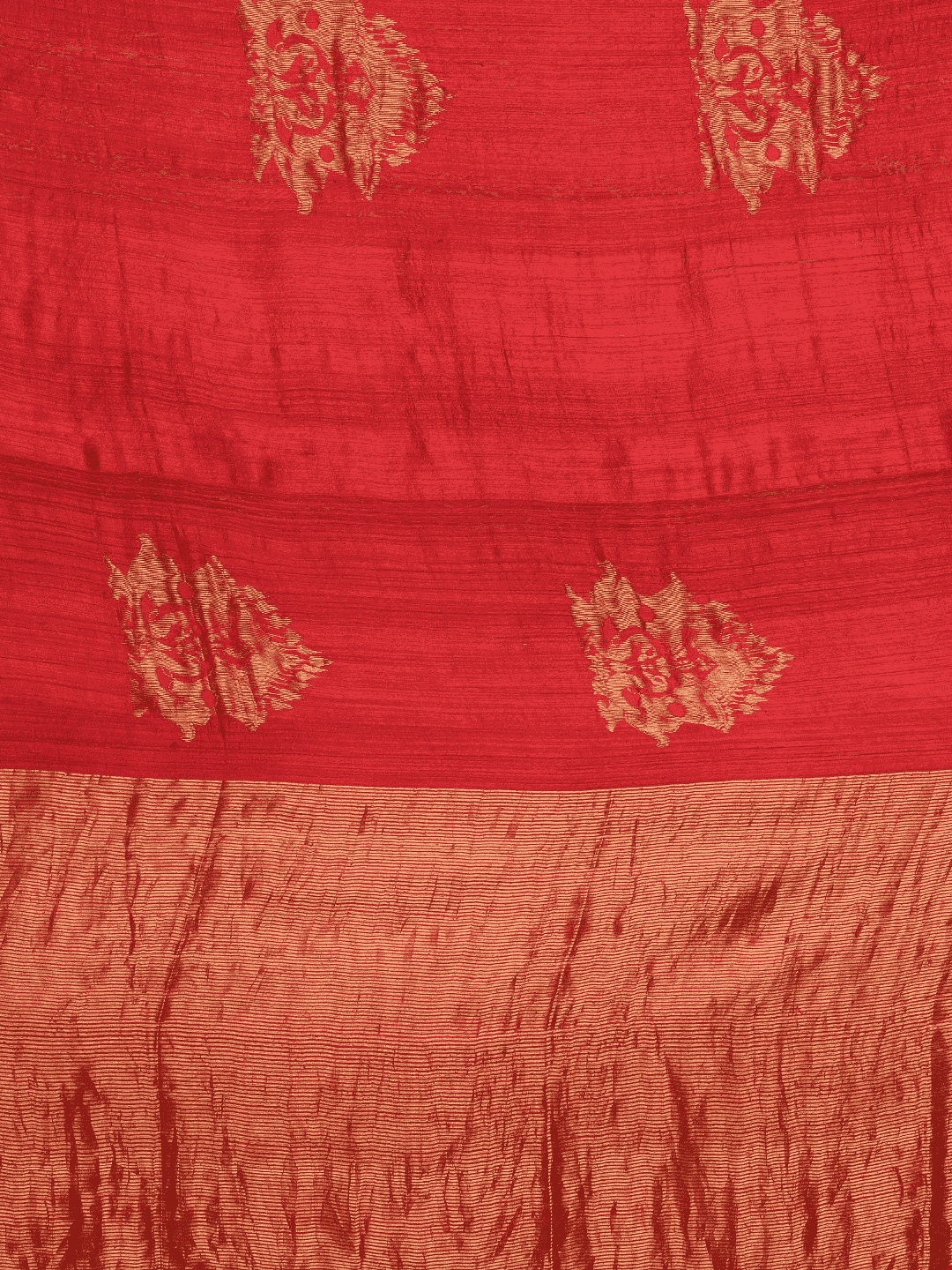 Apple Red Matka Silk Jamdani Saree - 044 - indeloom