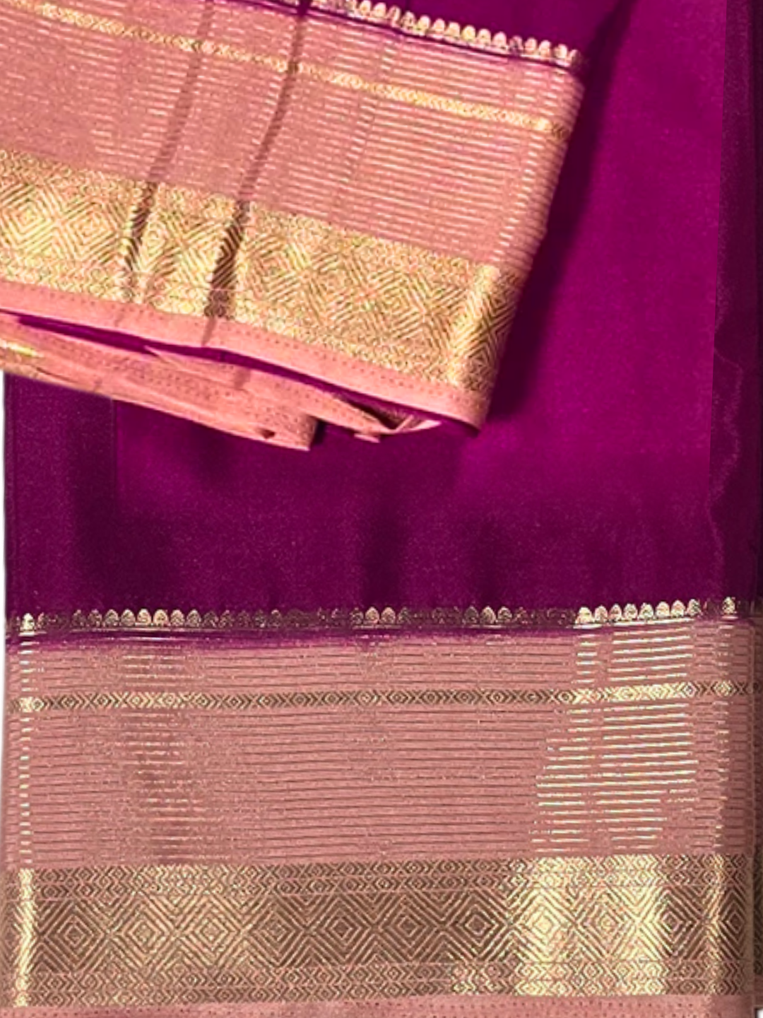 Classic Mysore Silk Saree | Wine Purple