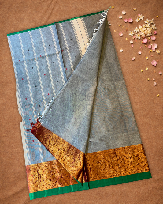 Chettinad cotton Saree | Slate Grey