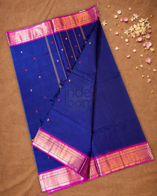 Chettinad cotton Saree | Sapphire Blue