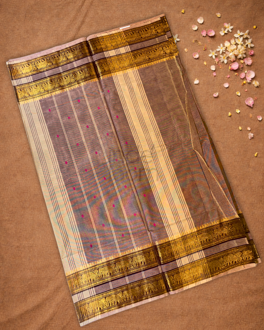 Chettinad cotton Saree | Copper Orange