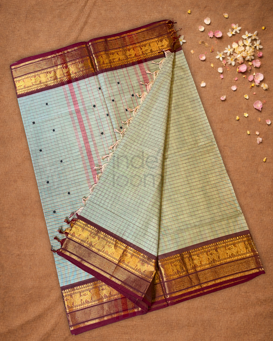 Chettinad Cottton Saree With Egg White