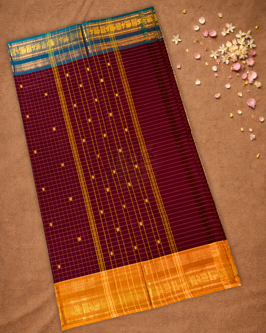 Chettinad Cotton Saree | Maroon Red