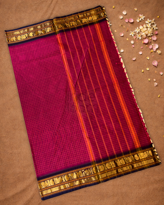 Chettinad Cotton Saree | Deep Pink