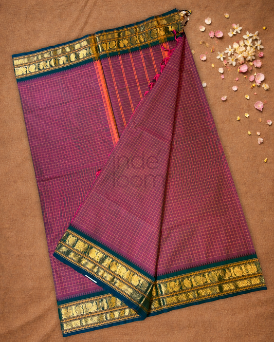 Chettinad Cotton Saree | Berry Pink