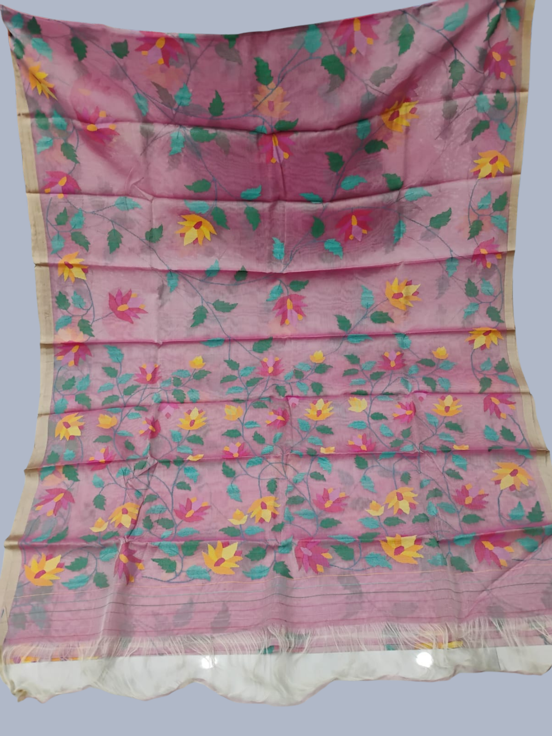Handwoven Pure Handwoven Pure Muslin Saree | Dusty Pink
