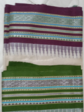 Green And Purple Handloom Vidarbha Tussar Silk Saree with Multicolor Contrast Border -070