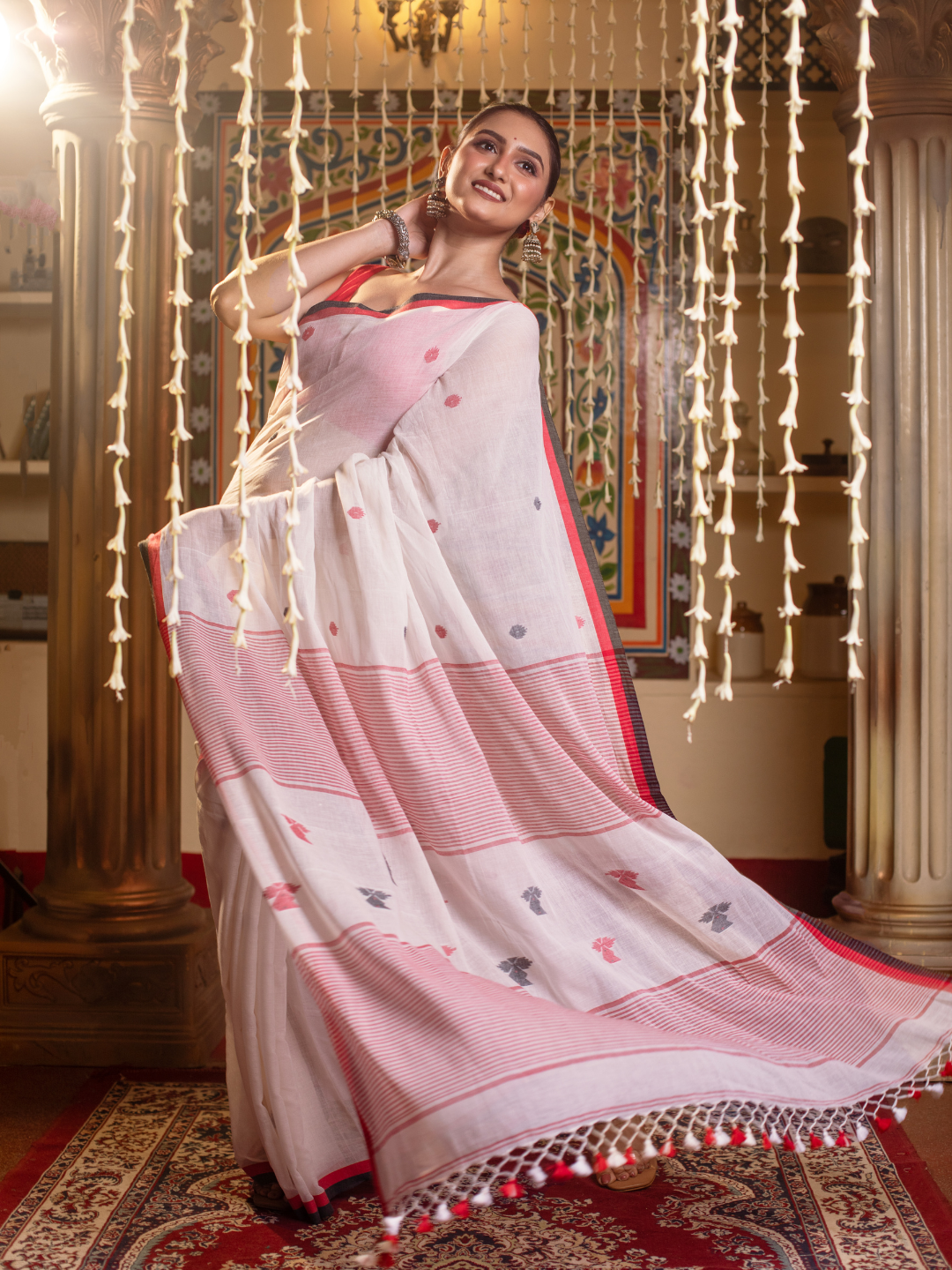 Somke White -Handloom cotton-054