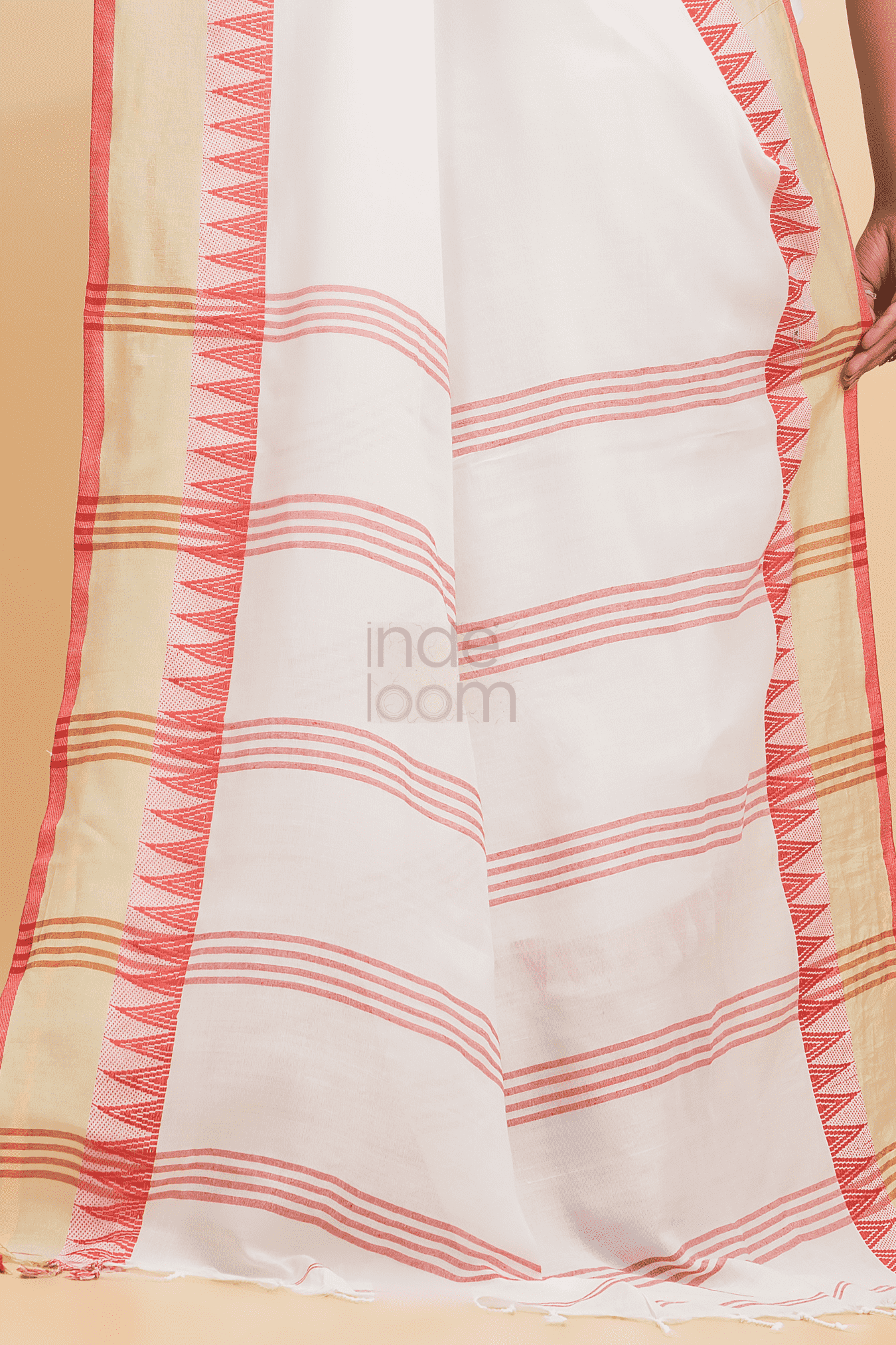 Dewali Silk Saree with Red and Golden Border-008 - indeloom