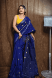 Cotton Silk Saree with Blue-001 - indeloom