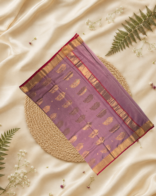 Handloom Chanderi Silk Cotton Saree | rose pink